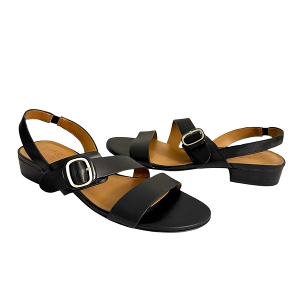 Naturalizer Meesha Slingback Sandals Block Heel Buckle Detail Black Size 9.5 - Picture 9 of 10